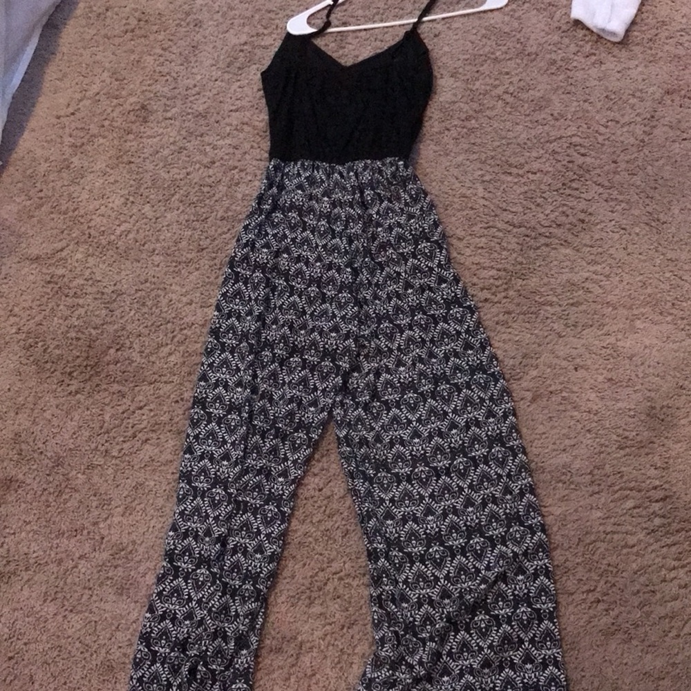 Black patterned jumpsuit